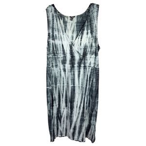 Argee Plus Size 26 28‎ Maxi Dress Gray Tie Dye Sleeveless Full Smocked 1118